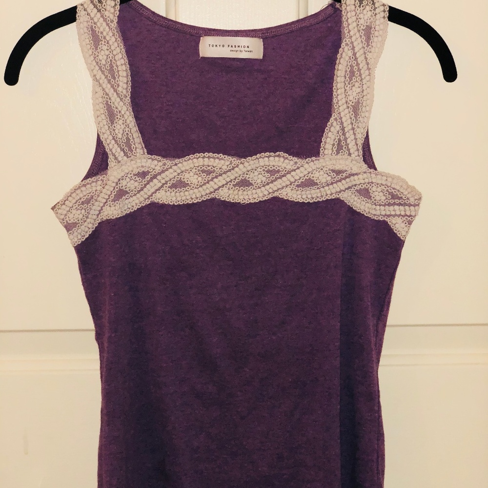 Sleeveless Tank with Lace Embellishments